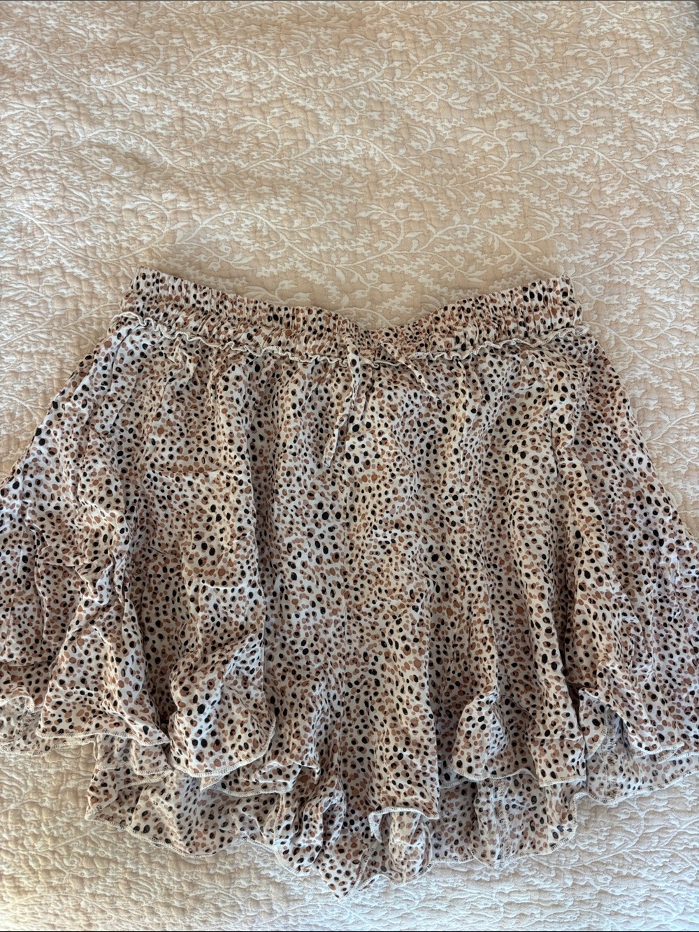 Women's Ruffle Animal Print Shorts